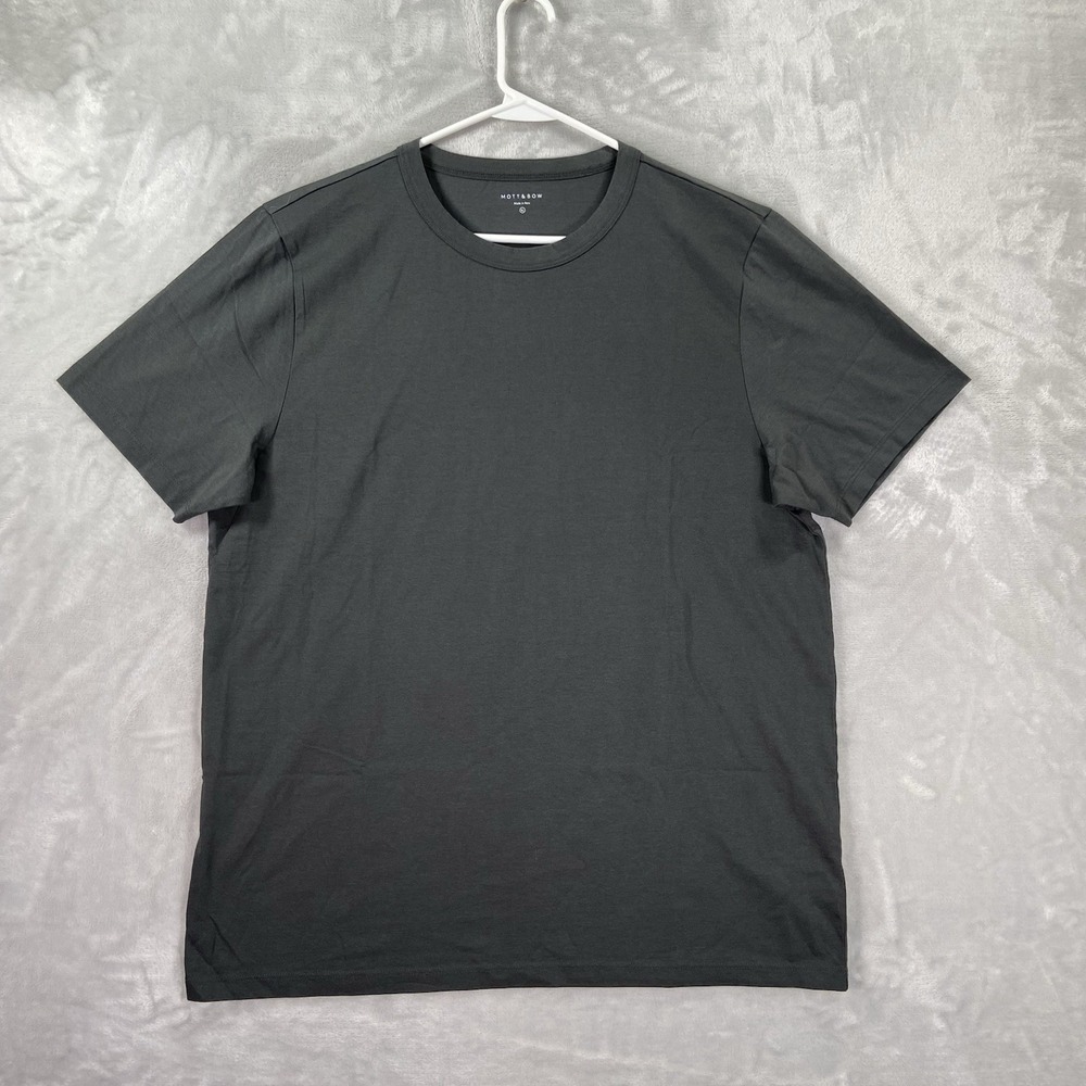 Mott & Bow T-Shirt Mens XL Driggs Tee Crew Neck Short Sleeve 100% Cotton Gray